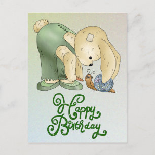 Hase mit Schnecke Postcard