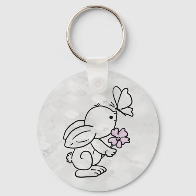 Hase with butterfly key ring (Front)
