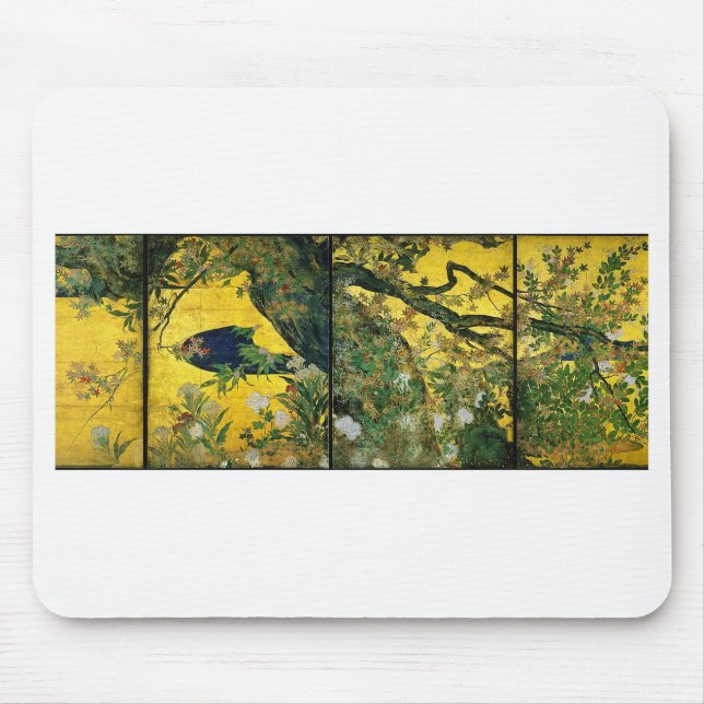 Hasegawa Tōhaku, " Maple and plants " Mouse Pad (Front)