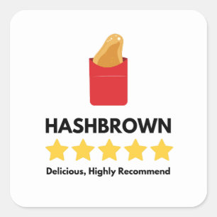 hash brown fast food potato lover square sticker