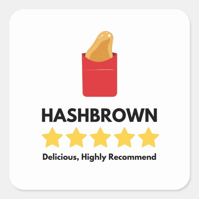 hash brown fast food potato lover square sticker (Front)