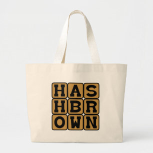 Hash Brown, Potato Breakfast Treat Large Tote Bag
