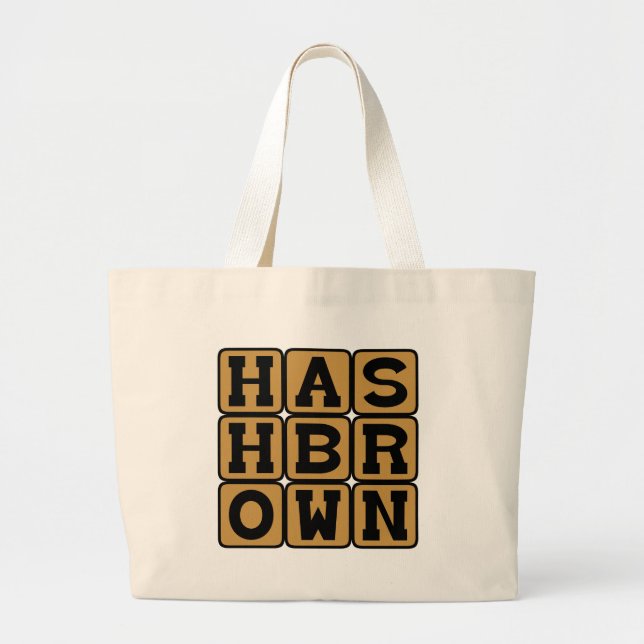 Hash Brown, Potato Breakfast Treat Large Tote Bag (Front)