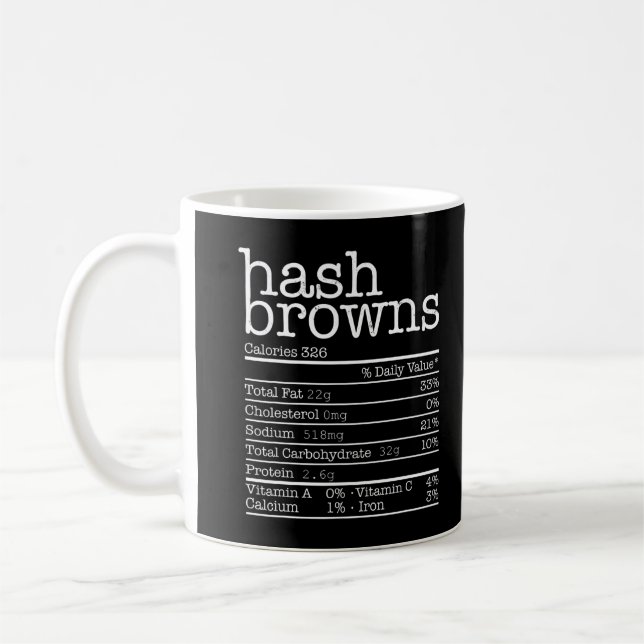 Hash Browns Nutrition Facts Funny Thanksgiving Chr Coffee Mug (Left)