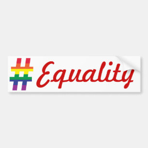 Hash Tag Rainbow Flag Bumper Sticker
