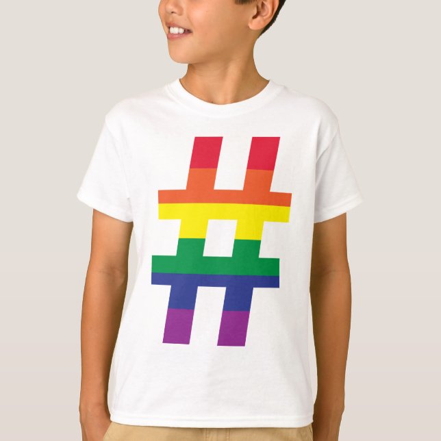 Hash Tag Rainbow Flag T-Shirt (Front)
