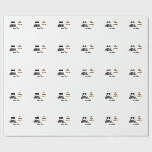 hash white t-shirt with racing motor bike wrapping paper
