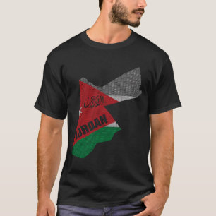Hashemite Kingdom of Jordan Flag Map and Arabic Ca T-Shirt