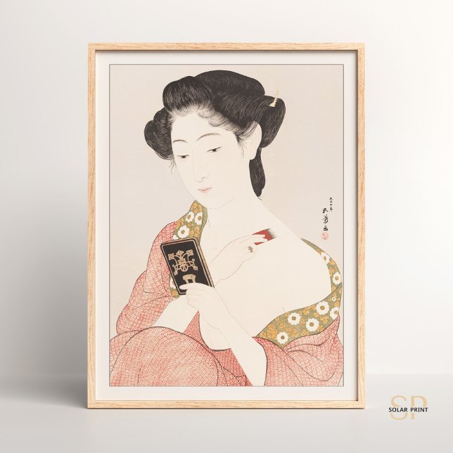 Hashiguchi Goyo Woman Applying Makeup Japanese Poster (Creator Uploaded)