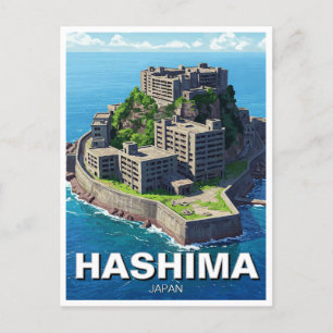 Hashima Japan Battleship Island Gunkanjima Travel Postcard