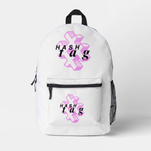 Hashtag Backpack Trendy Minimalist Streetwear Bag