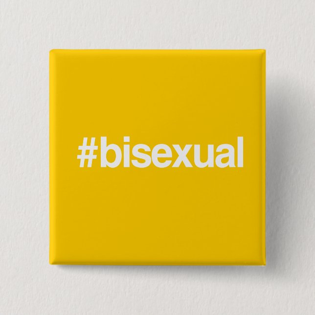 HASHTAG BISEXUAL 15 CM SQUARE BADGE (Front)