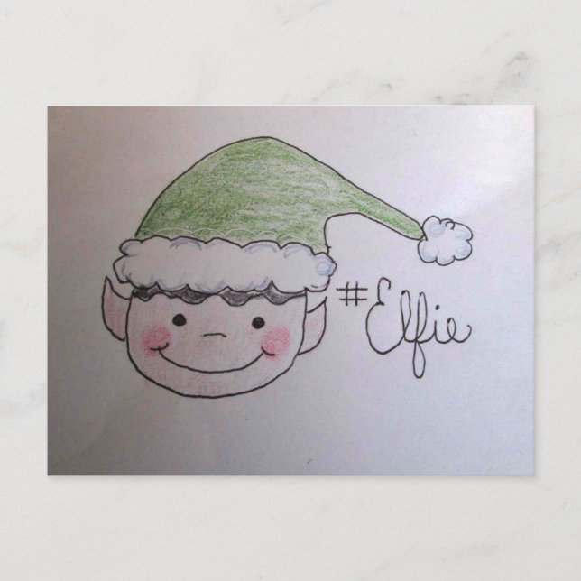 Hashtag Cutest Elfie Postcard (Front)