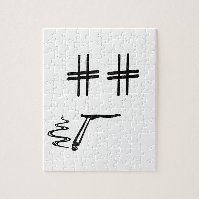 # Hashtag Face Social Media Blogger Humour Jigsaw Puzzle (Vertical)