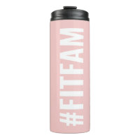 Hashtag Fit Fam Pink White Modern Slogan