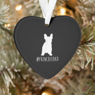 hashtag frenchie dad french bulldog dad ornament