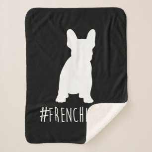 hashtag frenchie dad  french bulldog dad sherpa blanket