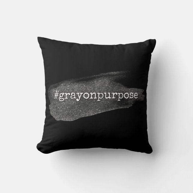 Hashtag Grey on Purpose Silver Glitter Brushstroke Cushion (Front)