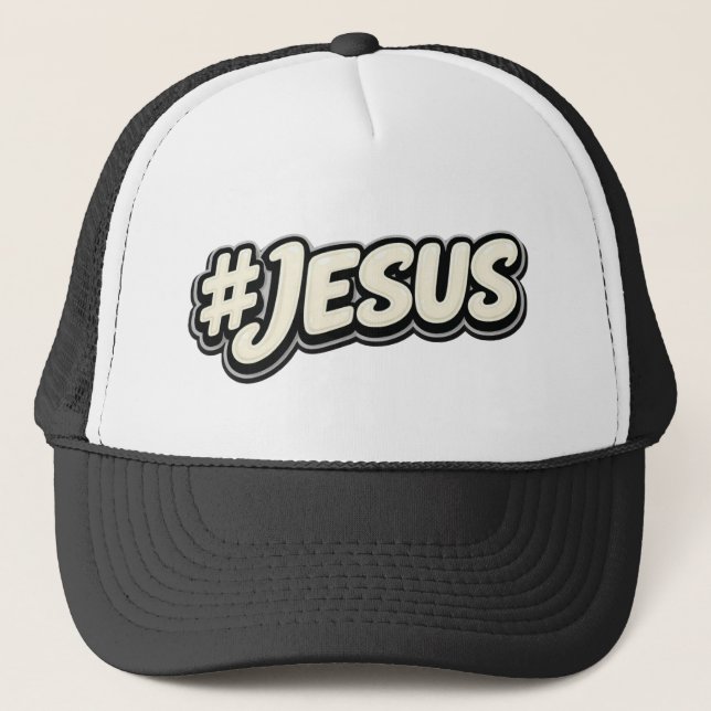 Hashtag - JESUS - Christian Trucker Hat (Front)