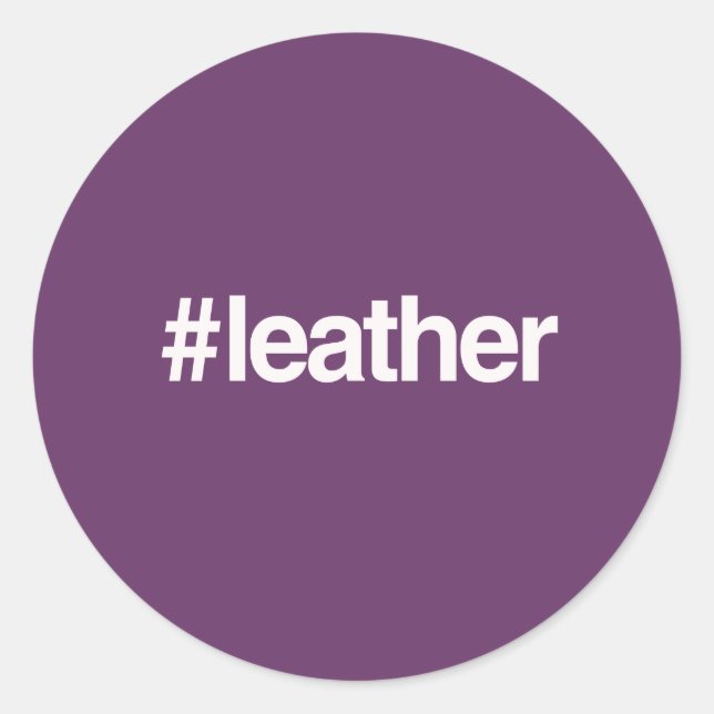 HASHTAG LEATHER CLASSIC ROUND STICKER (Front)