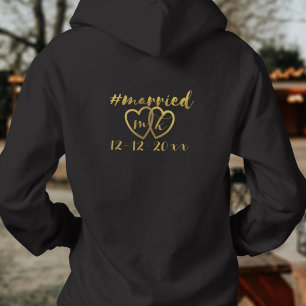 Hashtag Married Anniversary Date Honeymoon Hoodie