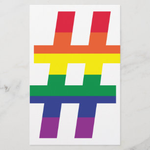 hashtag, Rainbow Flag Stationery
