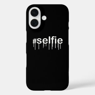Hashtag Selfie Drooling on Black iPhone 16 Case