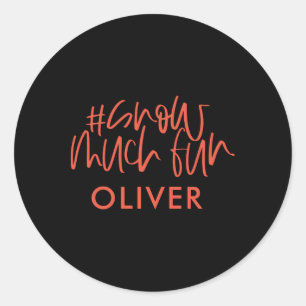 Hashtag Snow Much Fun Modern Christmas T Shirt  Classic Round Sticker