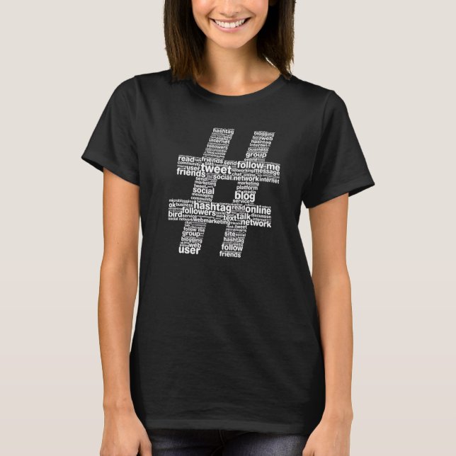 Hashtag Symbol Typography T-Shirt (Front)