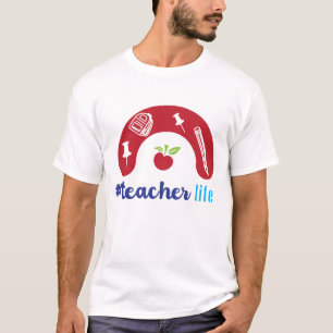 Hashtag Teacher Life School Icons T-Shirt