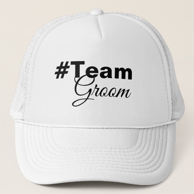 Hashtag Team Groom Trucker Hat (Front)