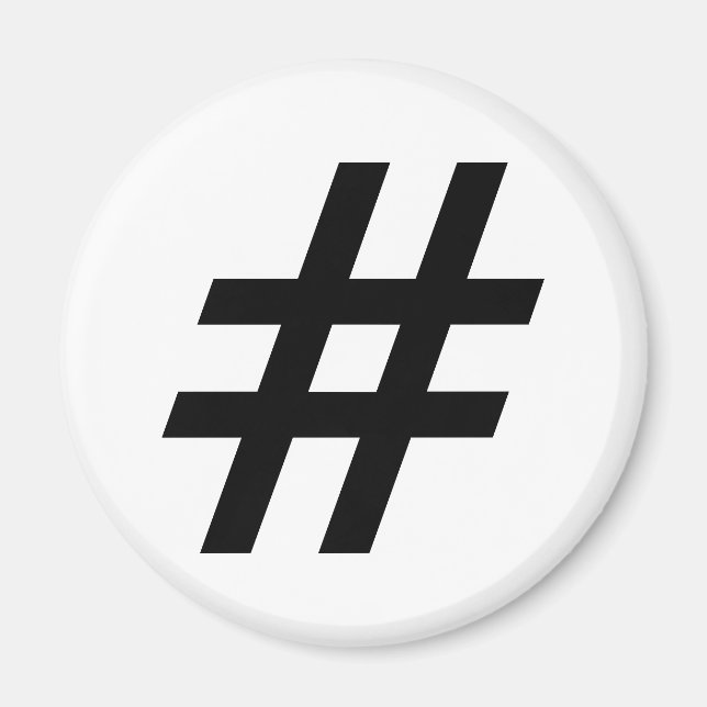 hashtag text symbol letter hash tag magnet (Front)