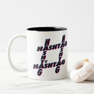 Hashtag typographic 3D Two-Tone Coffee Mug