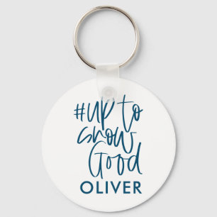 Hashtag Up To Snow Good Modern Christmas  Key Ring