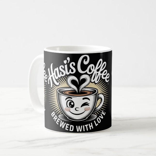 Hasi’s Coffee Cute Smiling Cup Mug  (Front Left)