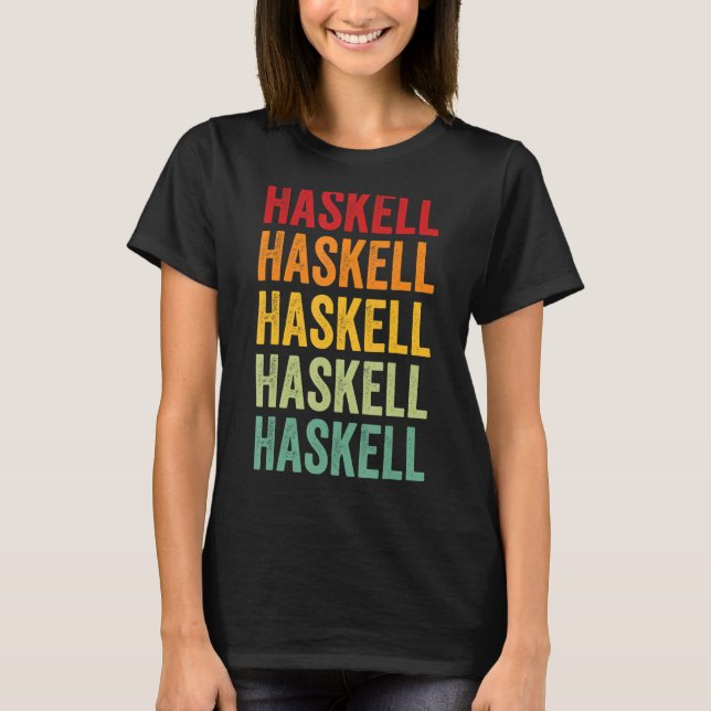 Haskell County Oklahoma Rainbow Text Design T-Shirt (Front)