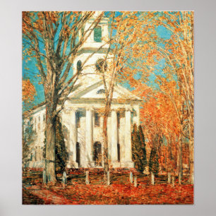 Hassam - Church At Old Lyme, Connecticut 1909 Poster