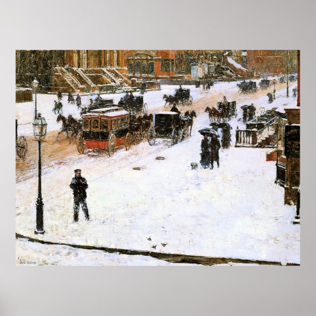Hassam - Fifth Avenue in Winter Poster (Front)