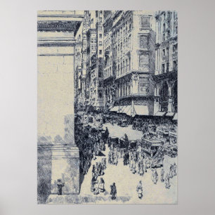 Hassam - Fifth Avenue Noon Poster