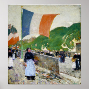 Hassam - Montmartre July 1889 Poster