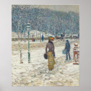 Hassam - New York Street Poster