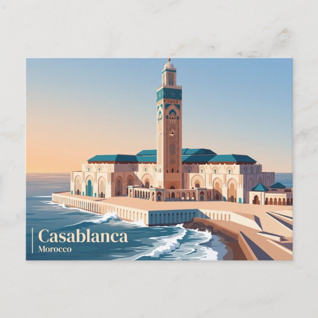 Hassan II Mosque Morocco Postcard (Front)
