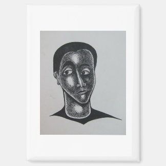 Hassan Wahba Crosshatched Portrait Magnet