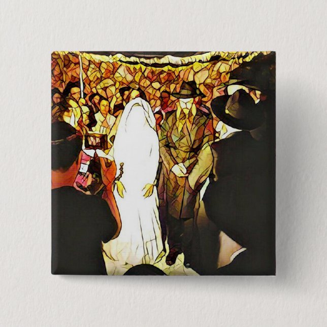 Hassidic Wedding 15 Cm Square Badge (Front)