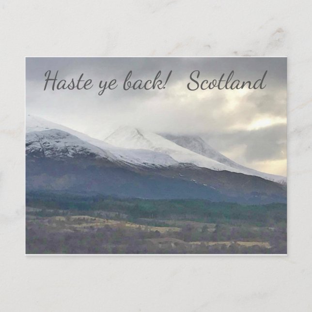 Haste ye back! Scotland. Postcard. Postcard (Front)