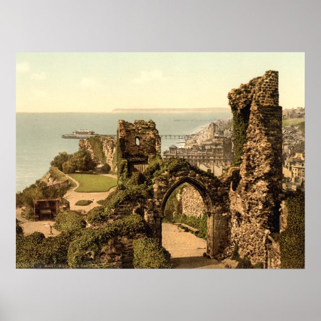 Hastings Castle, Hastings, Sussex, England Poster (Front)