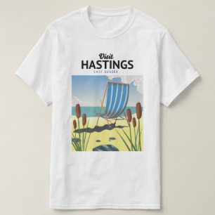 Hastings East Sussex beach travel poster T-Shirt