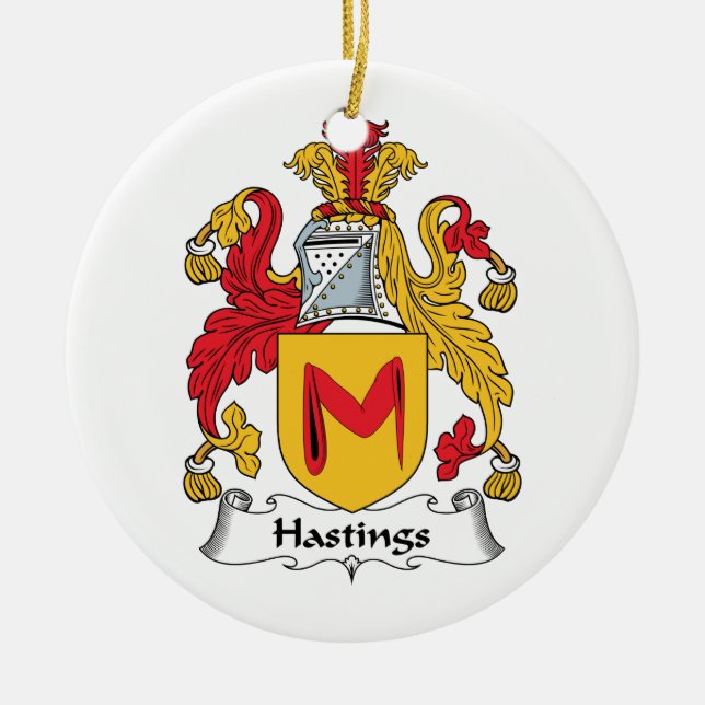 Hastings Family Crest Ceramic Ornament (Front)