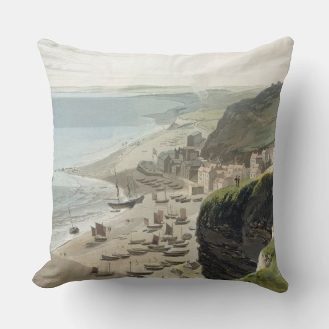 Hastings, from the East Cliff, from 'A Voyage Arou Cushion (Front)