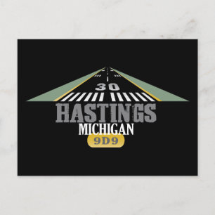 Hastings MI - Airport Runway Postcard